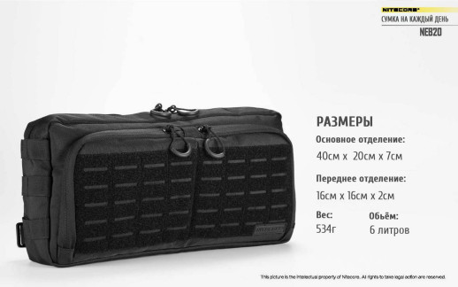 Сумка EDC, тактична Nitecore NEB20 Cordura 1050D, сірий
