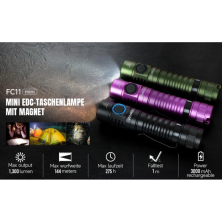 Ліхтар Wurkkos FC11 USB-C Rechargeable 18650 LED LH351D 90 CRI, зелений