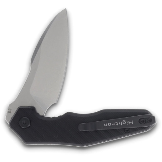 Ніж Hightron Mini Ventura, D2, G10, чорний, сталевий stonewash клинок