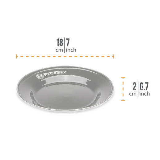 Набір тарілок емальованих Petromax Enamel Plates 18 см Чорний (2 шт)