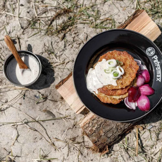 Набір тарілок емальованих Petromax Enamel Plates 18 см Чорний (2 шт)