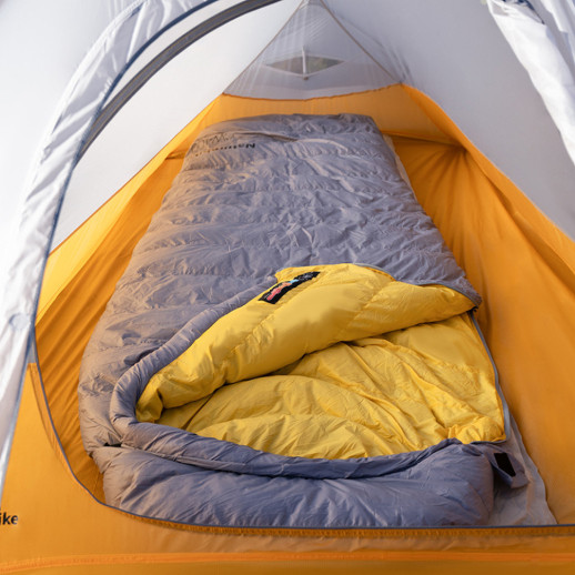 Спальник з натуральним пухом Naturehike CW400 NH18C400-D, p-р L, жовто-сірий (6927595794562)