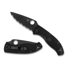 Ніж Spyderco Tenacious Black Blade FRN серрейтор (C122SBBK)
