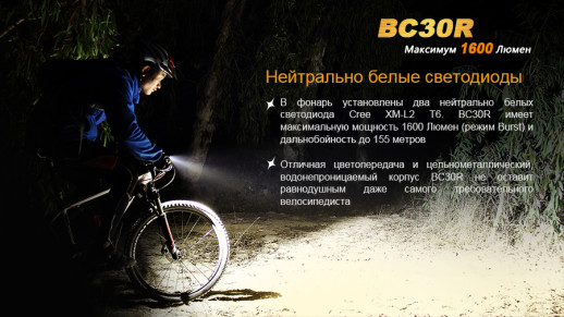 Велофара Fenix BC30R (вітринний зразок, є подряпини, немає кріплення на кермо)