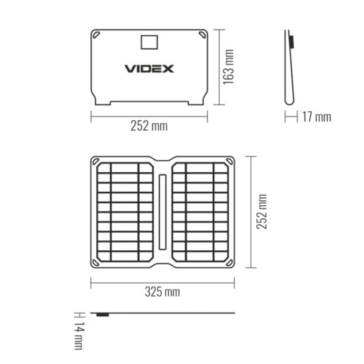 Портативний зарядний пристрій сонячна панель VIDEX VSO-F510UU 10W