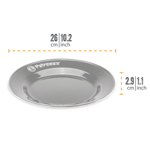 Набір тарілок емальованих Petromax Enamel Plates 26 см Чорний (2 шт)