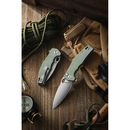 Ніж Trivisa Corvus-04G, 14C28N, Мікарта, Зелений (TY20-GM-14)