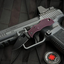 Ніж Spyderco Manbug Black Blade, Micro-Melt PD#1, FRN burgundy