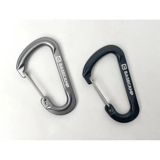 Набір алюмінієвих карабінів Base Camp Delta 7 Wire Set, 2 шт, Black/Grey (BCP 60915)