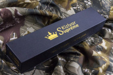 Ніж Kizlyar Supreme Alpha сірий титан, сталь D2, чорні піхви
