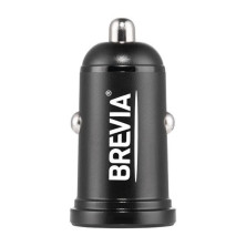 Автомобільний зарядний пристрій Brevia ePower DualCharge 48W 1xUSB-C+1xUSB-A, black