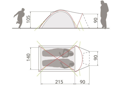 Намет Vaude 142214590/9 Campo Compact Xt 2P Chute Green