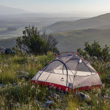 Намет надлегкий двомісний  з футпринтом Naturehike Star-River 2 Updated NH17T012-T, 210T, сіро-червоний