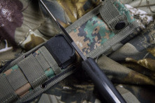 Ніж Kizlyar Supreme Alpha сатин, сталь D2, Камо піхви