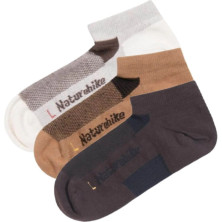 Шкарпетки швидко висихаючі Naturehike NH21FS013, 3 пари (бежеві, коричневі), розмір М