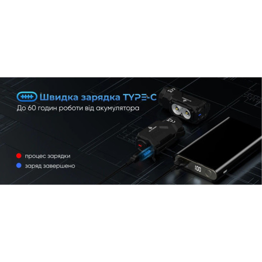 Ліхтар Wuben E7 6500К, чорний