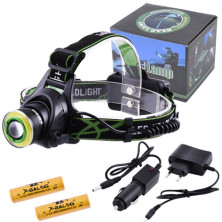 Налобний ліхтар Police 6677-T6+COB, ЗУ 220V /12V, 2x18650, zoom (відсутня накладка на кнопці)