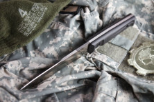 Ніж Kizlyar Supreme Alpha сатин, сталь AUS8, Камо піхви