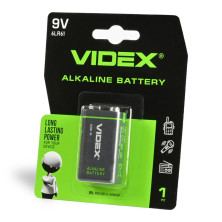 Батарейки лужні Videx  6LR61/9V (Крона) 1шт