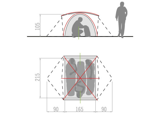 Намет Vaude 142234590/20 Campo 3P, Chute Green
