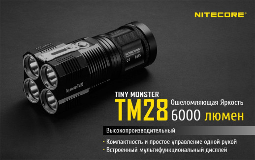Надпотужний ліхтар Nitecore TM28, 6000 люмен