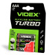 Батарейки лужні Videx LR03/AAA Turbo 4шт упак
