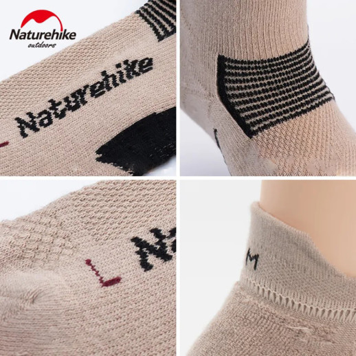 Шкарпетки низькі Naturehike NH21FS014, 2 пари (бежеві, чорні), розмір M