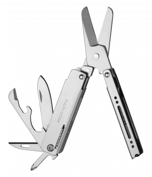 Міні мультитул-ножиці Roxon M3 зі змінними бітами, сірий