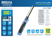 Ліхтар інспекційний Brevia LED Ultra-slim 3W COB+1W LED 300lm, 2000mAh, microUSB