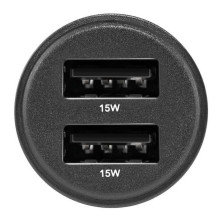 Автомобільний зарядний пристрій Brevia ePower DualDrive 15W 2xUSB-A, transparent black