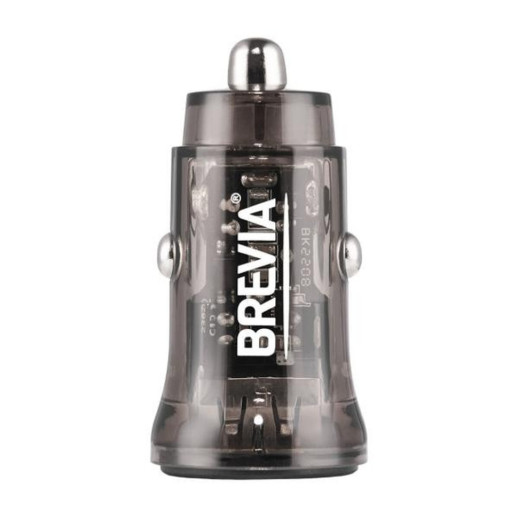 Автомобільний зарядний пристрій Brevia ePower DualDrive 15W 2xUSB-A, transparent black