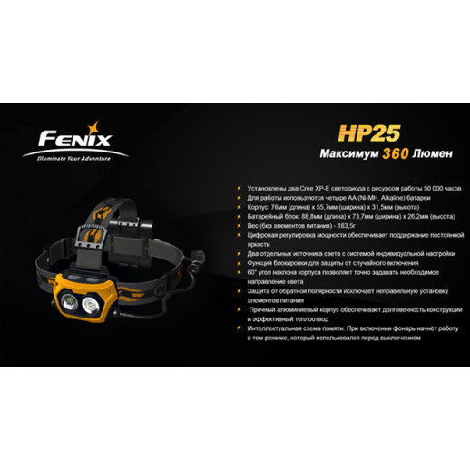 Налобний ліхтар Fenix HP25 CREE XP-E, сірий