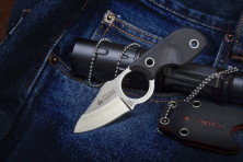 Ніж Kizlyar Supreme Amigo-X сатин, сталь AUS8, чорна рукоять G10