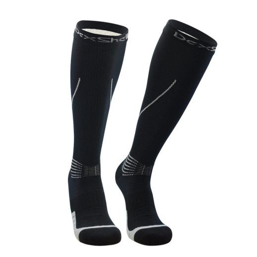 Водонепроникні шкарпетки Dexshell Mudder, чорні з сірими смужками XL