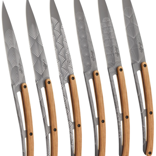 Набір ножів 6 Deejo Steak Knives, titan finish " Art Deco"