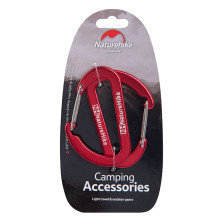 Карабін багатофункціональний Naturehike 65 мм 2 Pack червоний