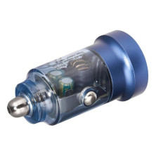 Автомобільний зарядний пристрій Brevia ePower DualDrive 15W 2xUSB-A, transparent blue