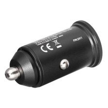 Автомобільний зарядний пристрій Brevia ePower DualMetal 48W 1xUSB-C+1xUSB-A, black