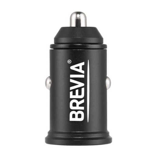 Автомобільний зарядний пристрій Brevia ePower DualMetal 48W 1xUSB-C+1xUSB-A, black