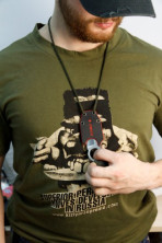 Ніж Kizlyar Supreme Amigo-X, сталь D2, сірий титан, Зелена рукоять G10