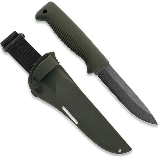 Ніж Peltonen M07 (N690), без покриття, хакі, хакі композитний чохол