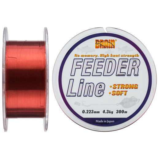 Волосінь Brain Feeder 300 m 0,223 mm #1.7, 4.3 kg, 9.5 lb, copper