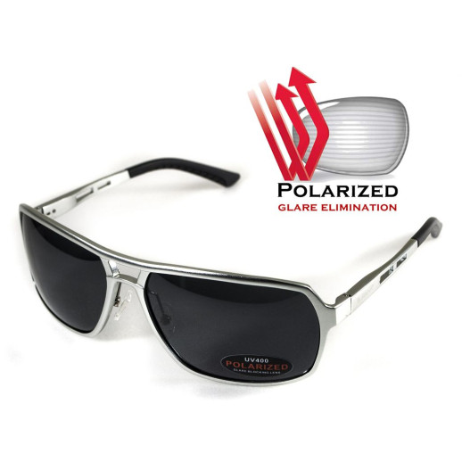 Окуляри BluWater Alumination - 4 Silver Polarized (gray) чорні