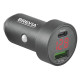 Автомобільний зарядний пристрій Brevia ePower DualMetal Display 48W 1xUSB-C+1xUSB-A, metal, black