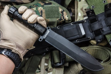 Ніж Kizlyar Supreme Survivalist X, сталь D2 Black Titanium