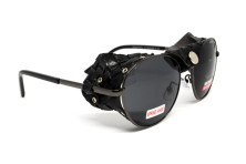Окуляри захисні Global Vision Aviator-5 GunMetal (gray), сірі в темній оправі зі з'ємним ущільнювачем із синтетичної