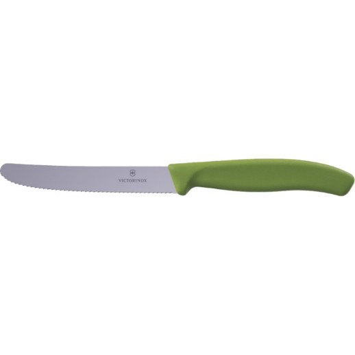 Ніж для томатів Victorinox Swiss Classic 11см хвил олив 6.7834.E575