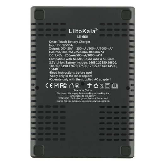 Універсальний зарядний пристрій LiitoKala Lii-600 EU для акумуляторів