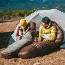 Спальник з натуральним пухом Naturehike Snowbird CNK2550WS014 SP550, p-р L, коричневий 992 г