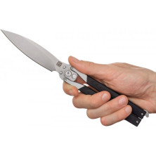 Ніж Artisan Kinetic Balisong, D2, G10 Вигнутий Чорний
